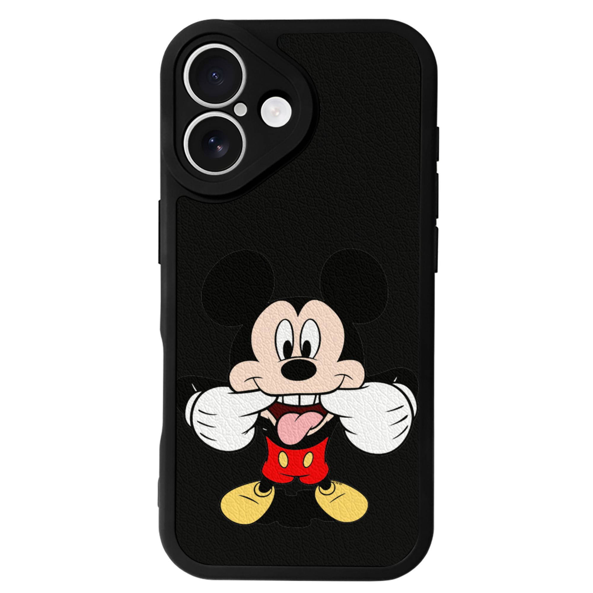 （画像用） ミッキーマウス Mickey Mouse 【iPhone 16シリーズ対応】シリコンスマホケース（レザー調） 材質：シリコン